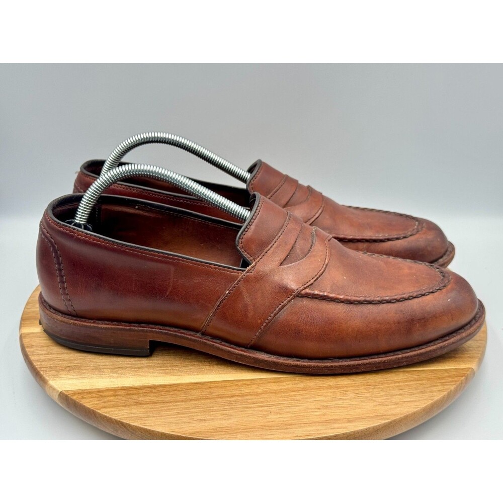 ALLEN EDMONDS Randolph Port Washington Men's Brown Leather Penny Loafers 10.5D